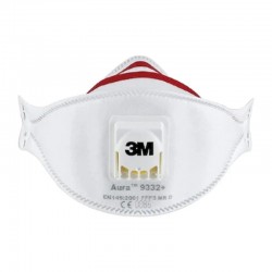 Защитна маска за лице 3M Aura 9332 FFP3, Еднократна употреба, Бяла