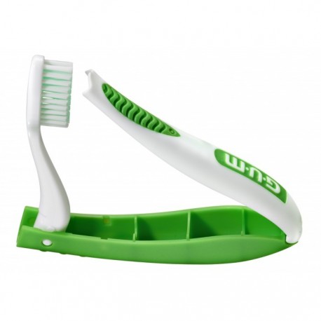 Четка за зъби Gum Travel Brush Soft Antibacterial Coated Green