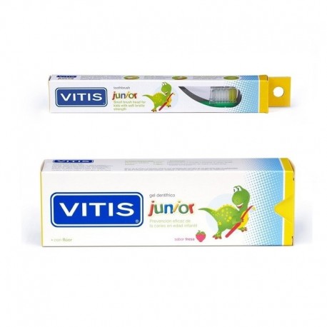 Четка за зъби VITIS Junior + Паста за зъби Vitis Junior Gel